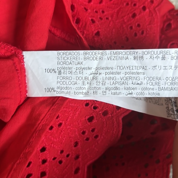 Zara Red Eyelet Dress - Size M - EUC - Picture 4 of 7